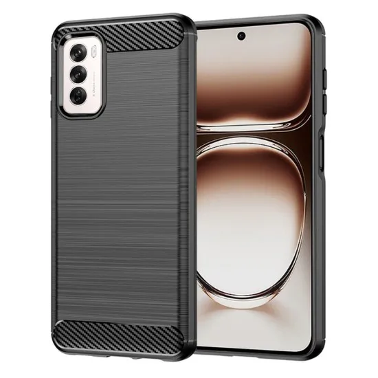 Husa pentru Oppo Reno12 - Techsuit Carbon Silicone - Black Husa pentru Oppo Reno12 - Techsuit Carbon Silicone - Black