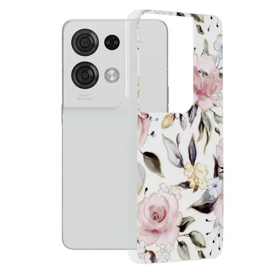 Husa pentru Oppo Reno8 Pro - Techsuit Marble Series - Chloe White Husa pentru Oppo Reno8 Pro - Techsuit Marble Series - Chloe White