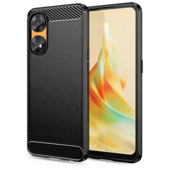 Husa pentru Oppo Reno8 T - Techsuit Carbon Silicone - Black