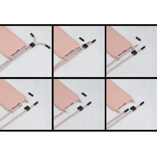 Husa pentru Oppo Reno8 T - Techsuit Crossbody Lanyard - Pink