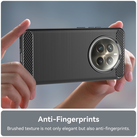 Husa pentru Realme 12+ - Techsuit Carbon Silicone - Black Husa pentru Realme 12+ - Techsuit Carbon Silicone - Black