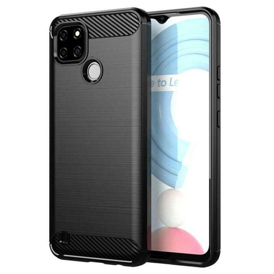 Husa pentru Realme C21Y / C25Y - Techsuit Carbon Silicone - Black