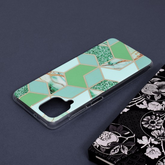 Husa pentru Samsung Galaxy A12 / A12 Nacho - Techsuit Marble Series - Green Hex