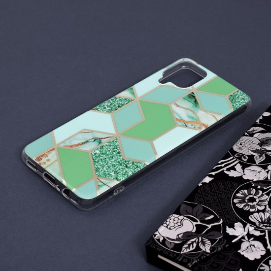 Husa pentru Samsung Galaxy A12 / A12 Nacho - Techsuit Marble Series - Green Hex