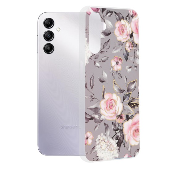 Husa pentru Samsung Galaxy A14 4G / A14 5G - Techsuit Marble Series - Bloom of Ruth Gray