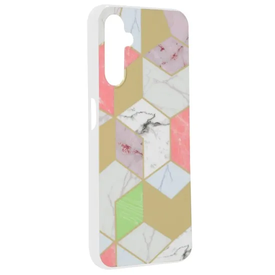 Husa pentru Samsung Galaxy A14 4G / A14 5G - Techsuit Marble Series - Purple Hex Husa pentru Samsung Galaxy A14 4G / A14 5G - Techsuit Marble Series - Purple Hex