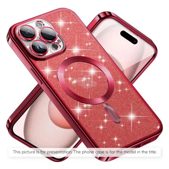 Husa pentru Samsung Galaxy A15 4G / A15 5G - Techsuit Luxury Glitter MagSafe - Red Husa pentru Samsung Galaxy A15 4G / A15 5G - Techsuit Luxury Glitter MagSafe - Red