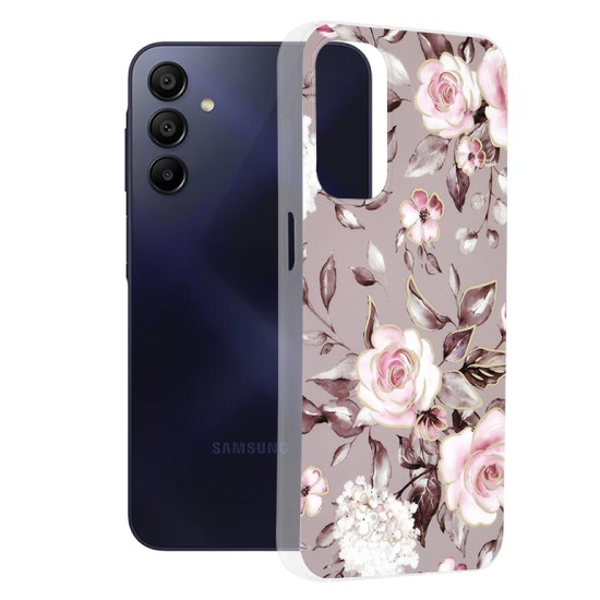 Husa pentru Samsung Galaxy A15 4G / A15 5G - Techsuit Marble Series - Bloom of Ruth Gray