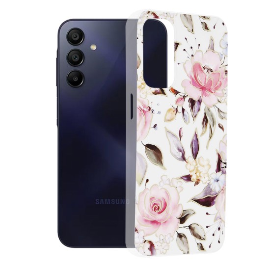 Husa pentru Samsung Galaxy A15 4G / A15 5G - Techsuit Marble Series - Chloe White