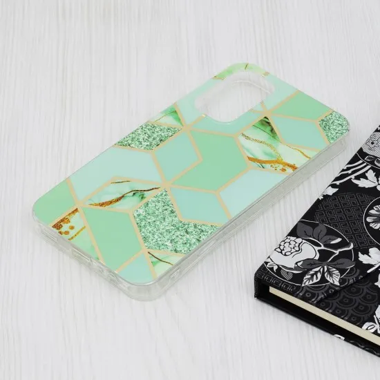 Husa pentru Samsung Galaxy A15 4G / A15 5G - Techsuit Marble Series - Green Hex Husa pentru Samsung Galaxy A15 4G / A15 5G - Techsuit Marble Series - Green Hex
