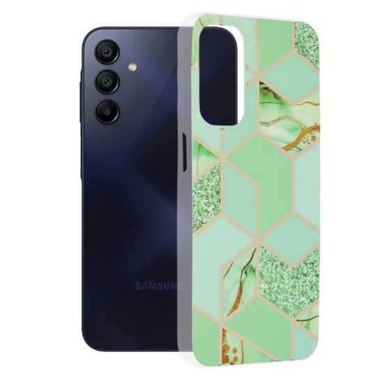 Husa pentru Samsung Galaxy A15 4G / A15 5G - Techsuit Marble Series - Green Hex