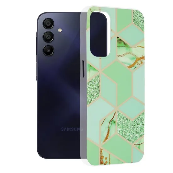 Husa pentru Samsung Galaxy A15 4G / A15 5G - Techsuit Marble Series - Green Hex Husa pentru Samsung Galaxy A15 4G / A15 5G - Techsuit Marble Series - Green Hex