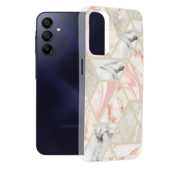 Husa pentru Samsung Galaxy A15 4G / A15 5G - Techsuit Marble Series - Pink Hex