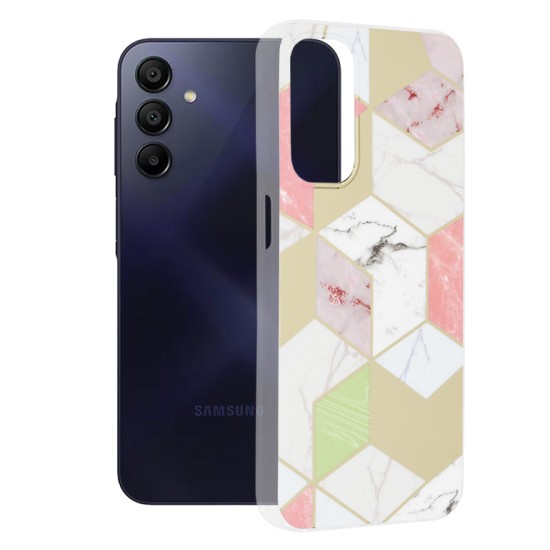 Husa pentru Samsung Galaxy A15 4G / A15 5G - Techsuit Marble Series - Purple Hex