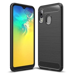 Husa pentru Samsung Galaxy A20e - Techsuit Carbon Silicone - Black Husa pentru Samsung Galaxy A20e - Techsuit Carbon Silicone - Black