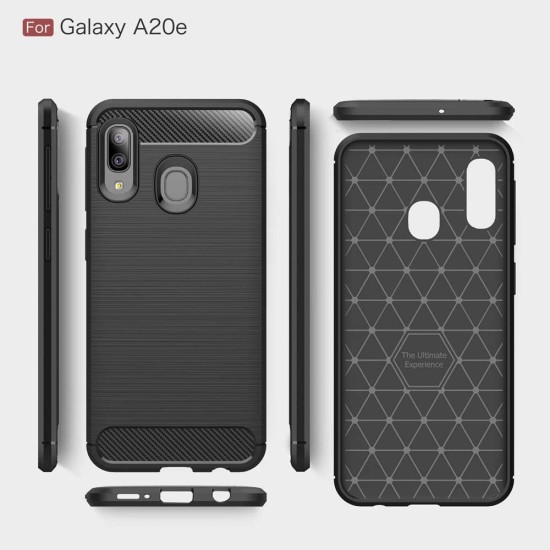 Husa pentru Samsung Galaxy A20e - Techsuit Carbon Silicone - Black