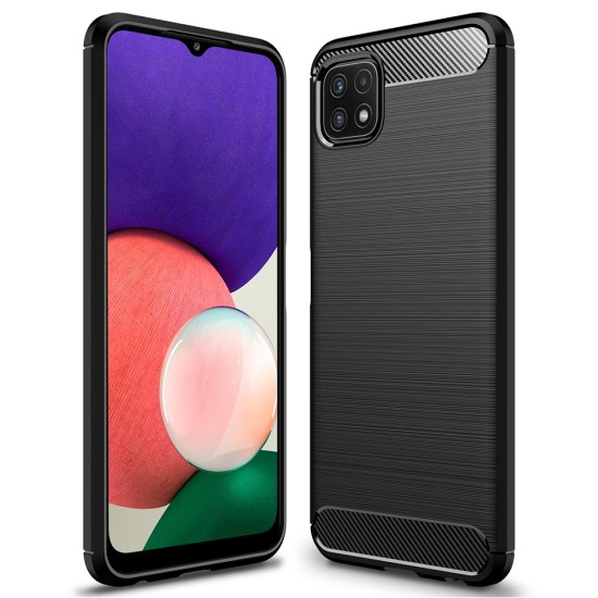 Husa pentru Samsung Galaxy A22 5G - Techsuit Carbon Silicone - Black