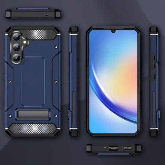 Husa pentru Samsung Galaxy A34 5G - Techsuit Hybrid Armor Kickstand - Blue Husa pentru Samsung Galaxy A34 5G - Techsuit Hybrid Armor Kickstand - Blue