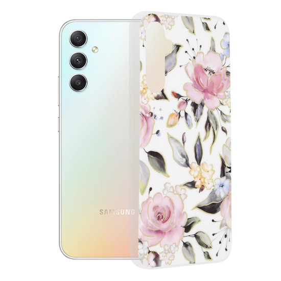 Husa pentru Samsung Galaxy A34 5G - Techsuit Marble Series - Chloe White