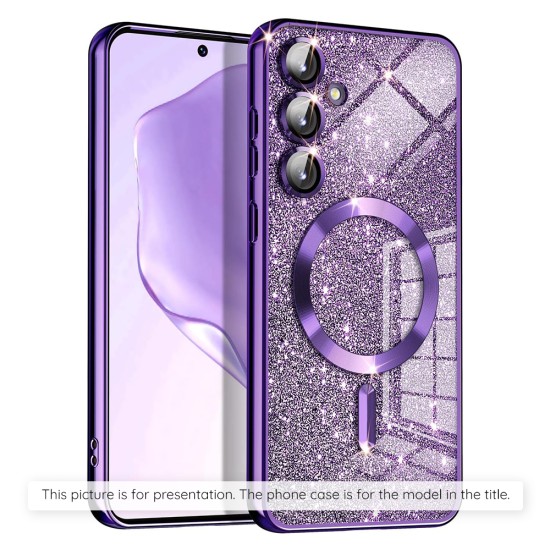 Husa pentru Samsung Galaxy A35 5G - Techsuit Luxury Glitter MagSafe - Deep Purple