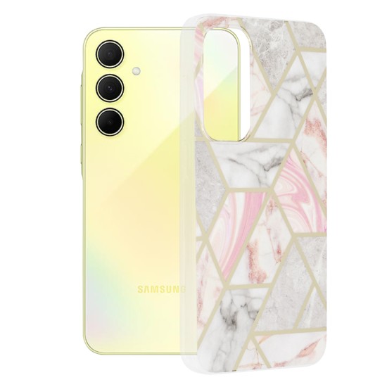 Husa pentru Samsung Galaxy A35 5G - Techsuit Marble Series - Pink Hex