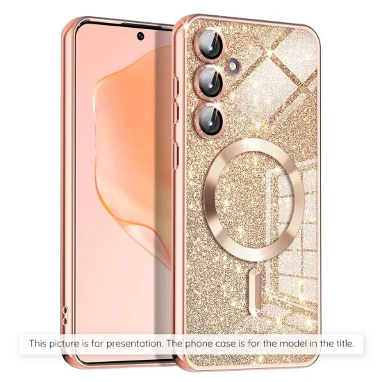 Husa pentru Samsung Galaxy A36 5G - Techsuit Luxury Glitter MagSafe - Rose Gold