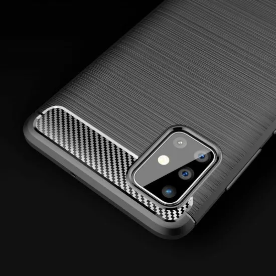 Husa pentru Samsung Galaxy A51 4G - Techsuit Carbon Silicone - Black Husa pentru Samsung Galaxy A51 4G - Techsuit Carbon Silicone - Black