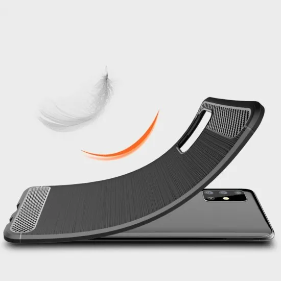 Husa pentru Samsung Galaxy A51 4G - Techsuit Carbon Silicone - Black Husa pentru Samsung Galaxy A51 4G - Techsuit Carbon Silicone - Black