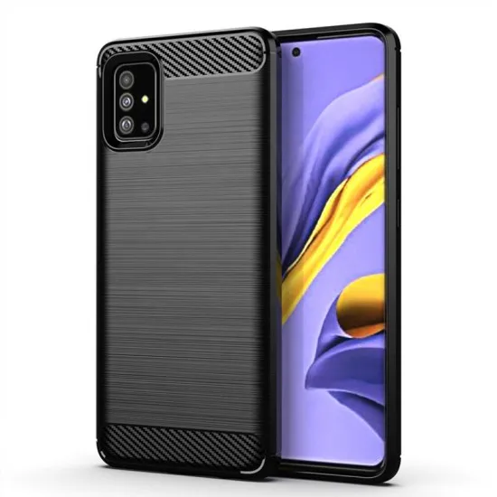 Husa pentru Samsung Galaxy A51 4G - Techsuit Carbon Silicone - Black Husa pentru Samsung Galaxy A51 4G - Techsuit Carbon Silicone - Black