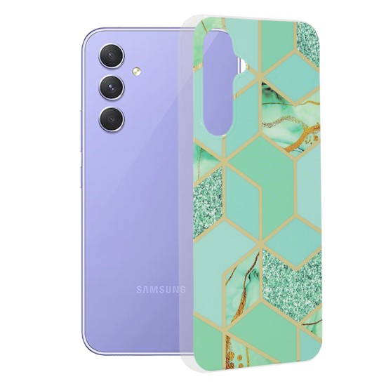 Husa pentru Samsung Galaxy A54 - Techsuit Marble Series - Green Hex