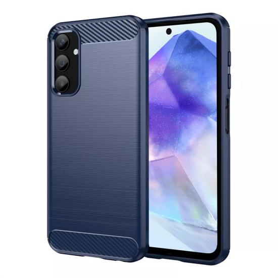 Husa pentru Samsung Galaxy A55 5G - Techsuit Carbon Silicone - Blue