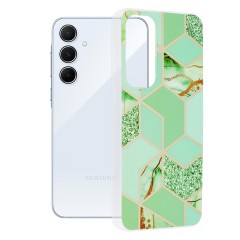 Husa pentru Samsung Galaxy A55 5G - Techsuit Marble Series - Green Hex Husa pentru Samsung Galaxy A55 5G - Techsuit Marble Series - Green Hex