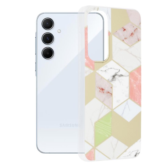 Husa pentru Samsung Galaxy A55 5G - Techsuit Marble Series - Purple Hex