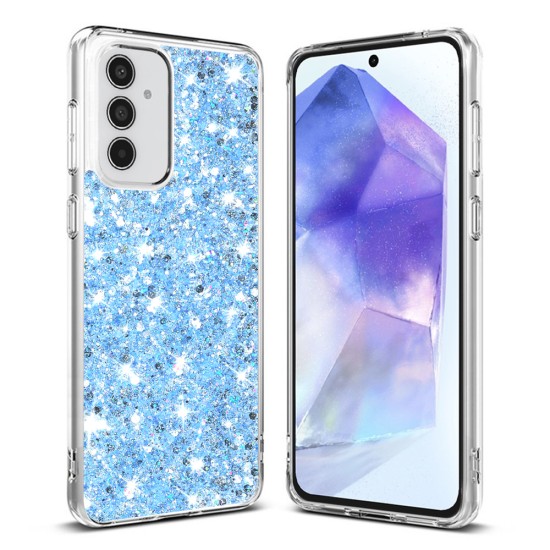 Husa pentru Samsung Galaxy A55 5G - Techsuit Sparkly Glitter - Blue