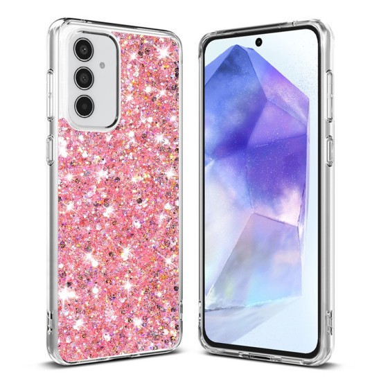 Husa pentru Samsung Galaxy A55 5G - Techsuit Sparkly Glitter - Pink