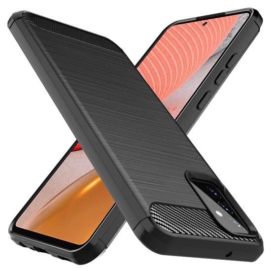 Husa pentru Samsung Galaxy A72 4G / A72 5G - Techsuit Carbon Silicone - Black