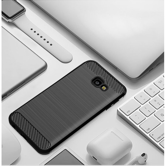 Husa pentru Samsung Galaxy J4 Plus - Techsuit Carbon Silicone - Black