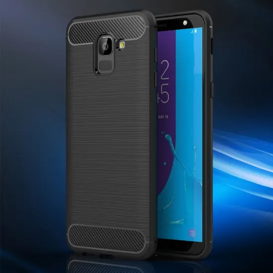 Husa pentru Samsung Galaxy J6 2018 - Techsuit Carbon Silicone - Black Husa pentru Samsung Galaxy J6 2018 - Techsuit Carbon Silicone - Black