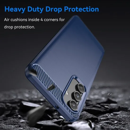 Husa pentru Samsung Galaxy M55 - Techsuit Carbon Silicone - Blue Husa pentru Samsung Galaxy M55 - Techsuit Carbon Silicone - Blue