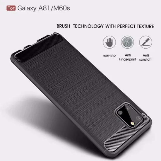 Husa pentru Samsung Galaxy Note 10 Lite - Techsuit Carbon Silicone - Black Husa pentru Samsung Galaxy Note 10 Lite - Techsuit Carbon Silicone - Black