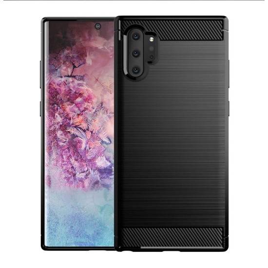 Husa pentru Samsung Galaxy Note 10 Plus 4G / Note 10 Plus 5G - Techsuit Carbon Silicone - Black