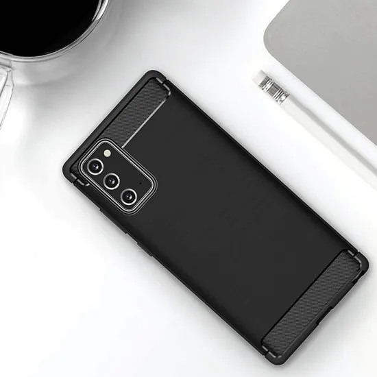 Husa pentru Samsung Galaxy Note 20 / Note 20 5G - Techsuit Carbon Silicone - Black Husa pentru Samsung Galaxy Note 20 / Note 20 5G - Techsuit Carbon Silicone - Black