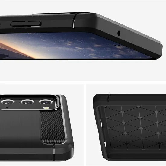 Husa pentru Samsung Galaxy Note 20 / Note 20 5G - Techsuit Carbon Silicone - Black Husa pentru Samsung Galaxy Note 20 / Note 20 5G - Techsuit Carbon Silicone - Black