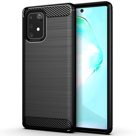 Husa pentru Samsung Galaxy S10 Lite - Techsuit Carbon Silicone - Black