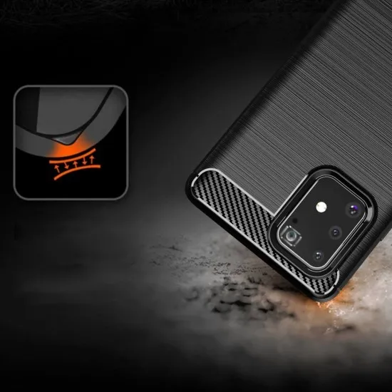 Husa pentru Samsung Galaxy S10 Lite - Techsuit Carbon Silicone - Black Husa pentru Samsung Galaxy S10 Lite - Techsuit Carbon Silicone - Black