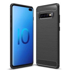 Husa pentru Samsung Galaxy S10 - Techsuit Carbon Silicone - Black Husa pentru Samsung Galaxy S10 - Techsuit Carbon Silicone - Black