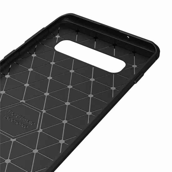 Husa pentru Samsung Galaxy S10 - Techsuit Carbon Silicone - Black Husa pentru Samsung Galaxy S10 - Techsuit Carbon Silicone - Black