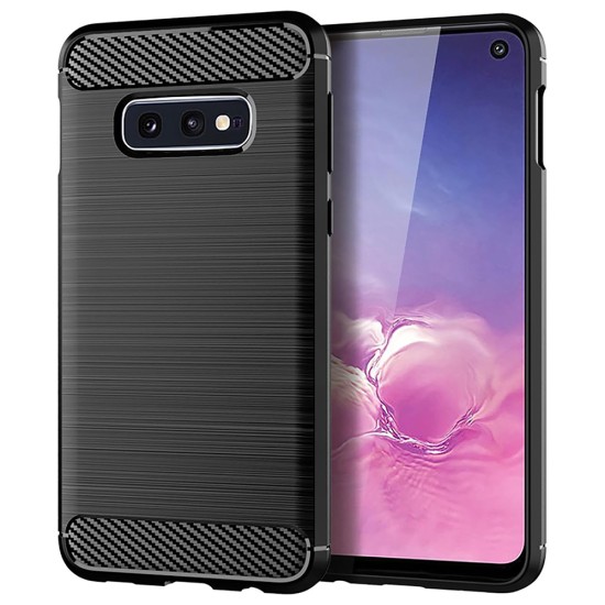 Husa pentru Samsung Galaxy S10e - Techsuit Carbon Silicone - Black