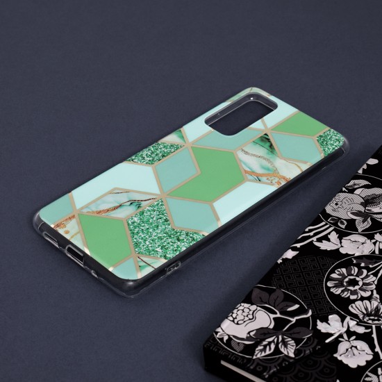 Husa pentru Samsung Galaxy S20 FE / S20 FE 5G - Techsuit Marble Series - Green Hex