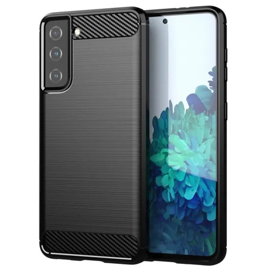 Husa pentru Samsung Galaxy S21 5G - Techsuit Carbon Silicone - Black Husa pentru Samsung Galaxy S21 5G - Techsuit Carbon Silicone - Black